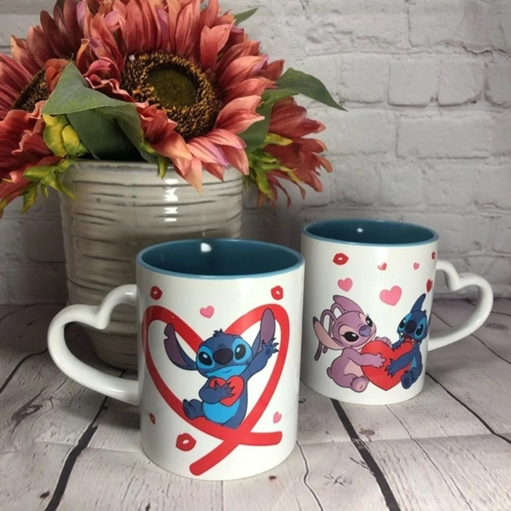 NWT Stitch AND Angel valentines mugs